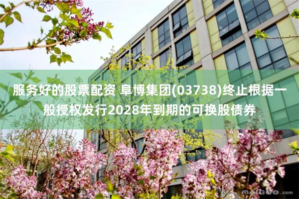 服务好的股票配资 阜博集团(03738)终止根据一般授权发行2028年到期的可换股债券