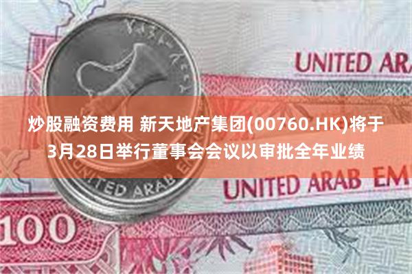炒股融资费用 新天地产集团(00760.HK)将于3月28日举行董事会会议以审批全年业绩