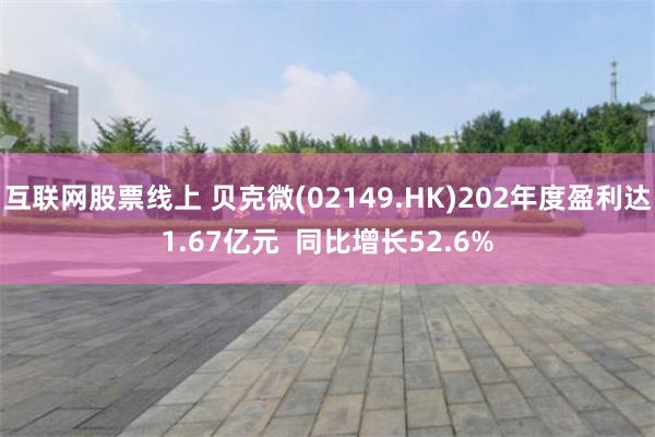 互联网股票线上 贝克微(02149.HK)202年度盈利达1.67亿元  同比增长52.6%