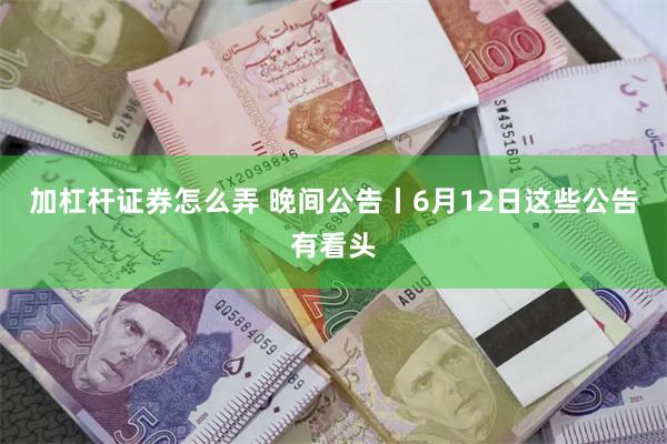 加杠杆证券怎么弄 晚间公告丨6月12日这些公告有看头