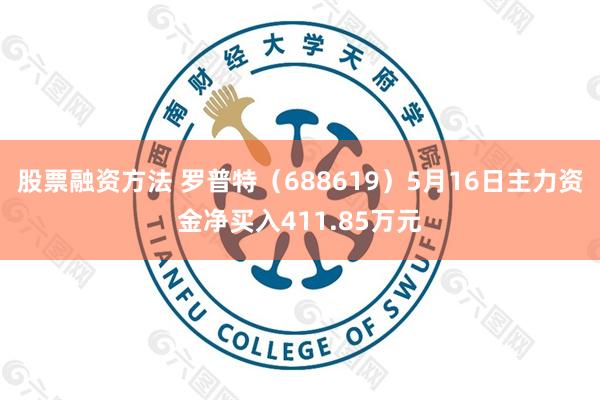 股票融资方法 罗普特（688619）5月16日主力资金净买入411.85万元
