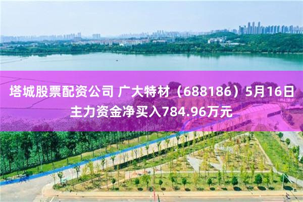 塔城股票配资公司 广大特材（688186）5月16日主力资金净买入784.96万元