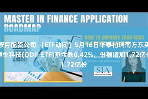 按月配资公司 【ETF动向】5月16日华泰柏瑞南方东英恒生科技(QDII-ETF)基金跌0.42%，份额增加1.72亿份