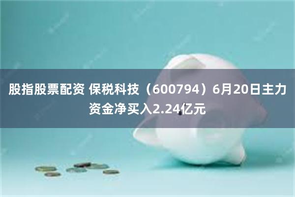 股指股票配资 保税科技（600794）6月20日主力资金净买入2.24亿元