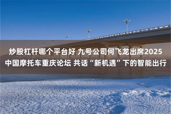 炒股杠杆哪个平台好 九号公司何飞龙出席2025中国摩托车重庆论坛 共话“新机遇”下的智能出行