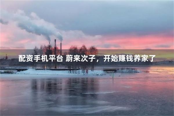配资手机平台 蔚来次子，开始赚钱养家了