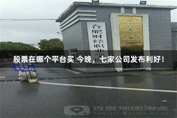 股票在哪个平台买 今晚，七家公司发布利好！