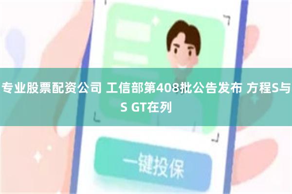 专业股票配资公司 工信部第408批公告发布 方程S与S GT在列