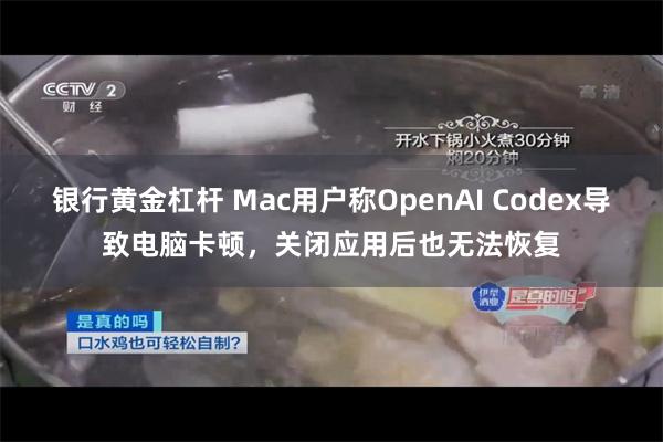 银行黄金杠杆 Mac用户称OpenAI Codex导致电脑卡顿，关闭应用后也无法恢复